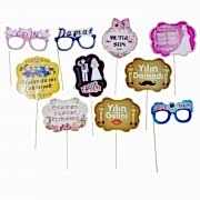 10 Ad Düğün İçin Konuşma Balonu Çubukları, Elde Tutulmalı Sözler