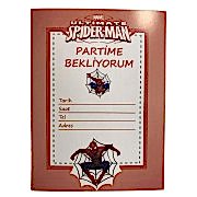 10 Ad Spiderman (Örümcek Adam) Partime Bekliyorum Davetiye Erkek