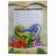 10 Adet Dinazor (Dinozor) Partime Bekliyorum Davetiye Erkek 
