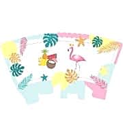 10 Adet Flamingo Baskılı Popcorn Patlamış Mısır İkram Kutusu