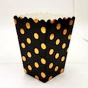 10 Adet Gold Puantiyeli Siyah Mısır İkram Kutusu, Benekli 