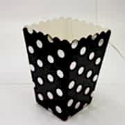 10 Adet Gümüş Gri Puantiyeli Siyah Mısır İkram Kutusu, Benekli 