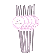 10 Adet İyi ki Doğdun Pembe Kız Doğum Günü Parti Pipeti