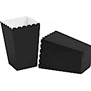 8 Adet Siyah Popcorn Mısır İkram Kutusu, Karton Mısır Kutusu