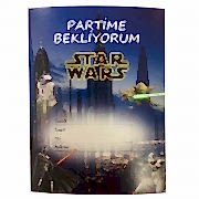 10 Adet Star Wars Partime Bekliyorum Davetiye Erkek Doğum Günü