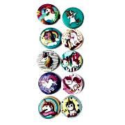 10 Adet Unicorn Rozet, Hediyelik Tek Boynuzlu At Yaka Rozetleri