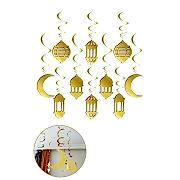 10'lu Gold 3d Uzar Tavan Süs Metalik Altın Hoşgeldin Ramazan 11 Ayın Sultanı Temalı Dekor Oda Süsü