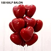 100 Adet Baskısız Kırmızı Kalp Balonu, Kalp Balonları Satın Al