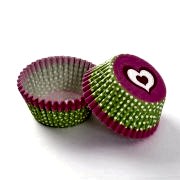 100 Adet Beyaz Puantiyeli Yeşil Muffin Kabı Doğum Günü Kek Kalıbı