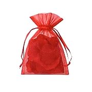 100 Adet Düz Kırmızı Tül Kına ve Çerez Kesesi, 13x9 cm Kuruyemiş