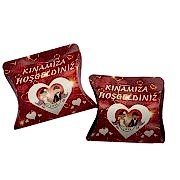 100 Adet Kırmızı Kınamıza Hoşgeldiniz Baskılı Hediyelik Kına Kutusu