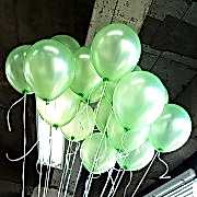 100 lü Adet Metalik Parlak Sedefli Lateks Açık Yeşil Renkli Balon