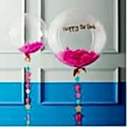 100 Adet Koyu Pembe-Fuşya Tüy (Şeffaf Balon içi) Otriş Süslemesi