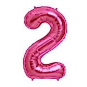 100 cm Pembe 2 Rakam Folyo Balonu, Sayı Büyük Boy Helyumla Uçan