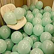 100 lü Adet Yeşil Soft Makaron Balon, Mat Pastel Balon Parti Süsü