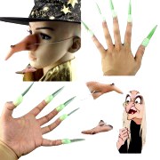 10lu Cadılar Bayramı Halloween Cadı Parmağı ve Cadı Burnu Seti