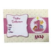 12 Ad Kız Pembe 1 Yaş Doğum Günü Parti Davetiyesi+ 12 Ad Zarf