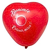 12 Adet Kırmızı Kalpli Balon Benimle Evlenir misin Baskılı