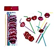 12 Adet  Renkli Dudak Pipet 