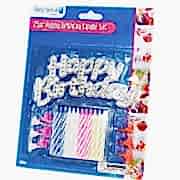 12 Adet Renkli Pasta Mumu + Happy Birthday Yazısı