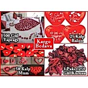 14 Şubat Özel Romantik Süpriz Oda Ev Süsleme, Sevgililer Günü Seti