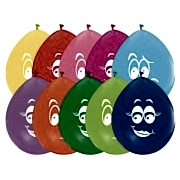 16 Adet Gülen Yüz-Surat Balon, Renkli Emojili Helyumla Uçan