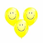 16 Adet Sarı Gülen Yüz Emojili Balon, Gülen Surat Helyumla Uçan 