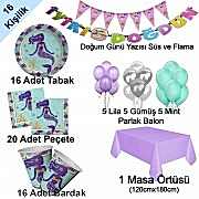 16 Kişi Deniz Kızı Ariel Temalı Doğum Günü Partisi Paketi Seti