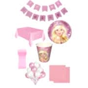 16 Kişilik Barbie Parti Seti, Barbie Doğum Günü Konsept Set Süsleri