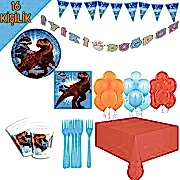 16 Kişilik Dinazor Temalı Doğum Günü Parti Konsepti Jurassic Park