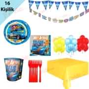 16 Kişilik Hot Wheels Doğum Günü Teması, Tabak Bardak Süslemeleri