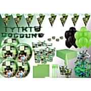 16 Kişilik Minecraft Temalı Doğum Günü Seti Ürünleri Paketi