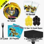 16 Kişilik Transformers Bumblebee Parti Konsepti Seti Doğum Günü 