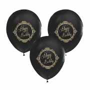 16 lı Şeffaf Happy Birthday Yazılı Balon,Doğum Günü Helyumla Uçan