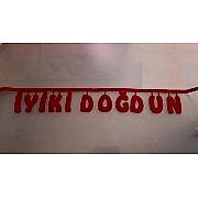 1Adet Yetişkin İyi Ki Doğdun Doğum Günü Yazısı Kırmızı Yazı 100cm