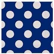 20 Adet Beyaz Puantiyeli Mavi Doğum Günü Parti Peçetesi 