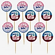 20 Adet Cinsiyet Öğrenme Partisi İçin Cupcake Kek Sunum Kürdanı