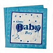 20 Adet A Little Baby Boy Mavi Peçete Erkek Doğum Odası