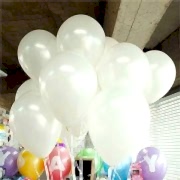 20 ADET METALİK SEDEFLİ BEYAZ BALON Doğum Günü Helyumla Uçan