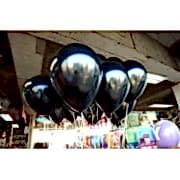 20 adet Sedefli Parlak Metalik Siyah Balon Helyumla Uçan
