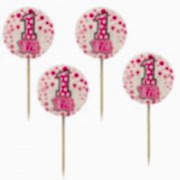 20 Adet Pembe 1 Yaş Sunum Kürdanı Parti Malzemesi