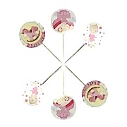 20li Kız Bebek Tasarımlı Baby Shower Partisi Sunum Kürdanı