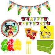 24 Kişilik Angry Birds Doğum Günü Konsepti Bardak Çatal Balon Seti