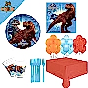 24 Kişilik Jurassic Park Temalı Doğum Günü Konsepti Süsü Dinazor 