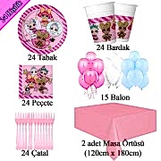 24 Kişilik Lol Bebek Doğum Günü Temalı Parti Süsleri Paketi