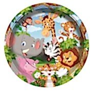 Safari 8li Tabak 23cm Doğum Günü Parti Tabağı