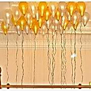 25 Adet Metalik (Gold Altın Sarısı-Beyaz) Balon Helyumla Uçan