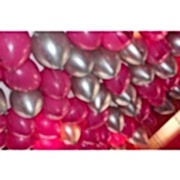 25 Adet Metalik Koyu Pembe,Fuşya-Gümüş Gri Helyumlu Uçan Balon