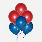 25 Adet Metalik (Lacivert-Kırmızı) Karışık Balon, Helyumla Uçan