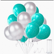 25 Adet Metalik Sedefli Gümüş Gri-Mint Yeşili Balon Helyumla Uçan